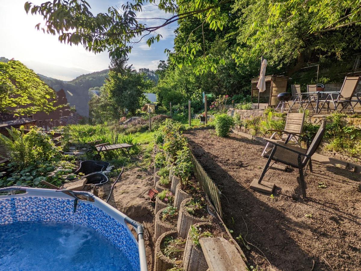 Urlaubsmagie - Bad Schandau Fusslaufig, Garten, Pool - R1 Rathmannsdorf Kültér fotó